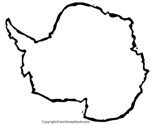 Blank Map of Antarctica for Practice Worksheet