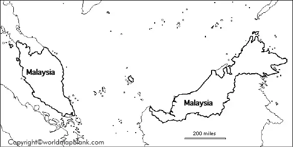 Blank Map of Malaysia