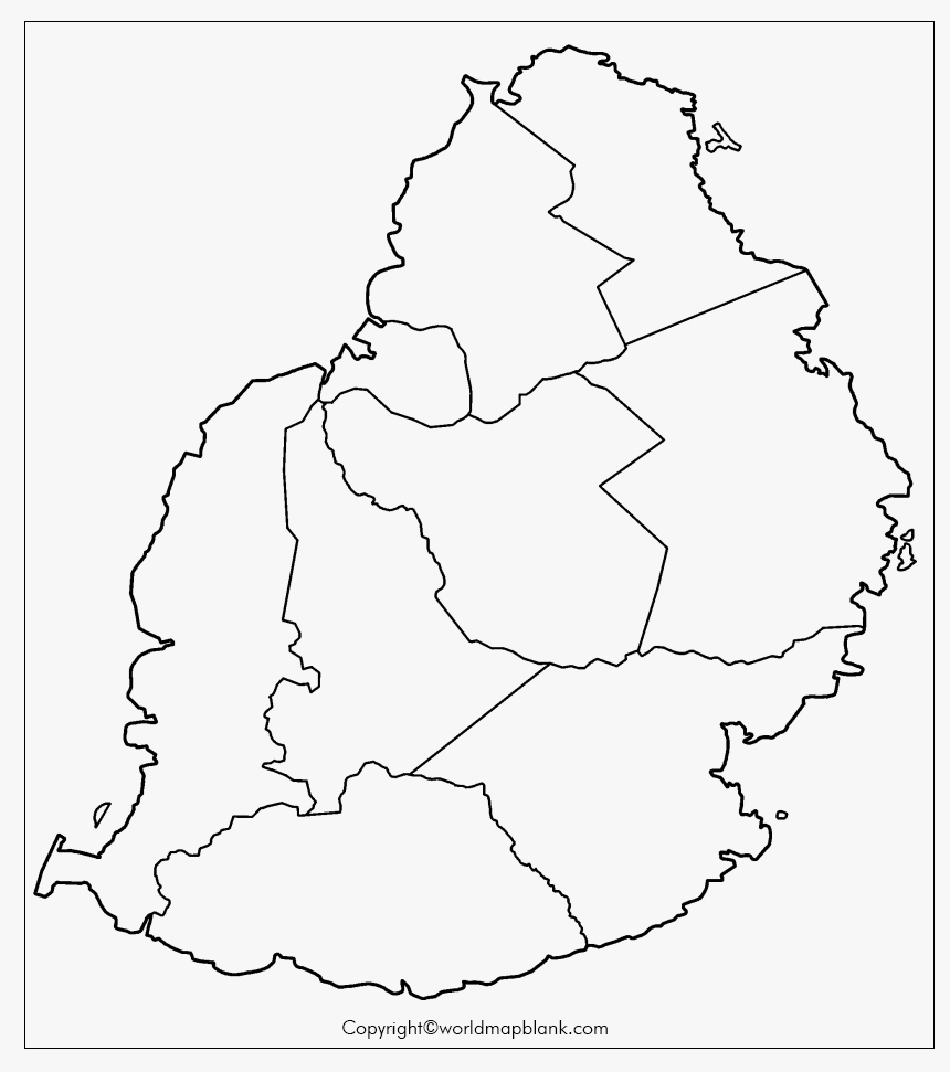 Blank Map of Mauritius for Practice Worksheet