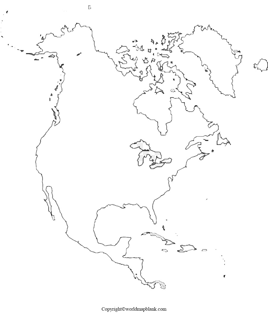 Printable Blank Map of North America Outline, Transparent map