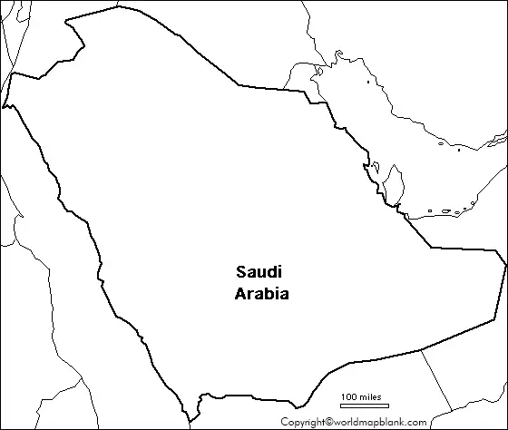 Blank Map of Saudi Arabia for Practice Worksheet