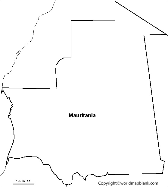 Blank Map of Mauritania Outline