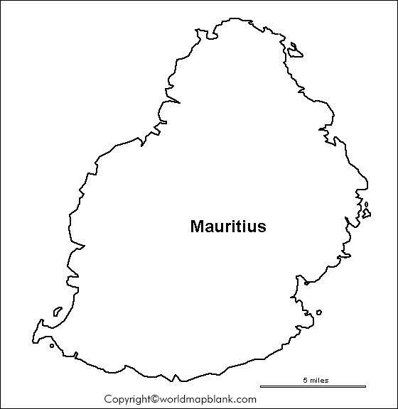 Blank Map of Mauritius