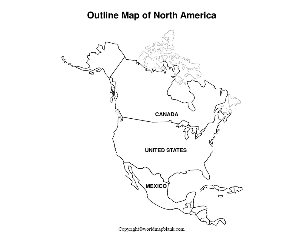 Empty Map Of North America Printable Blank Map Of North America - Outline, Transparent Map