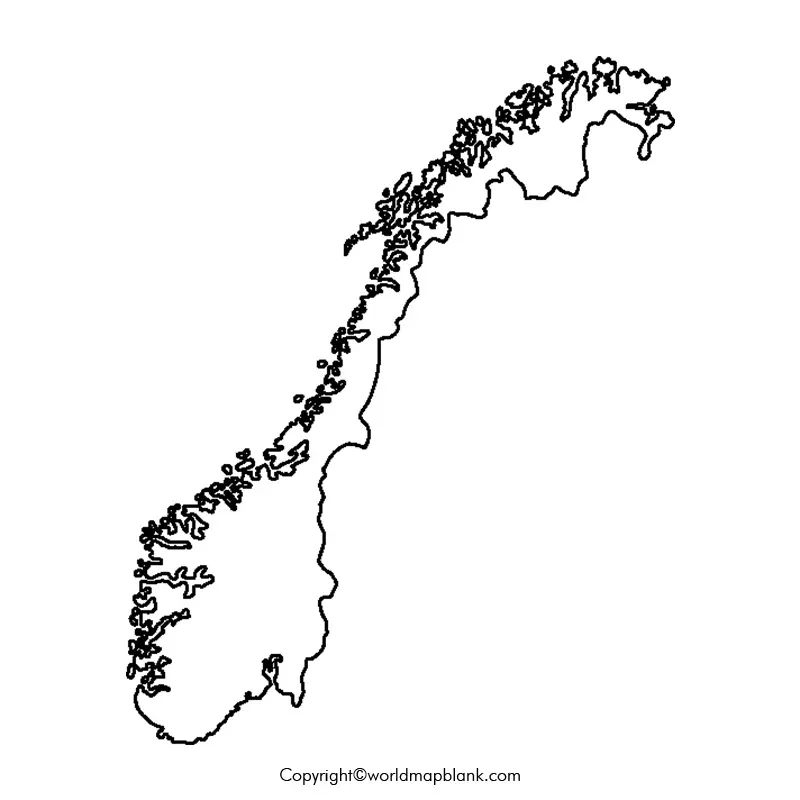 Blank Map of Norway - Outline