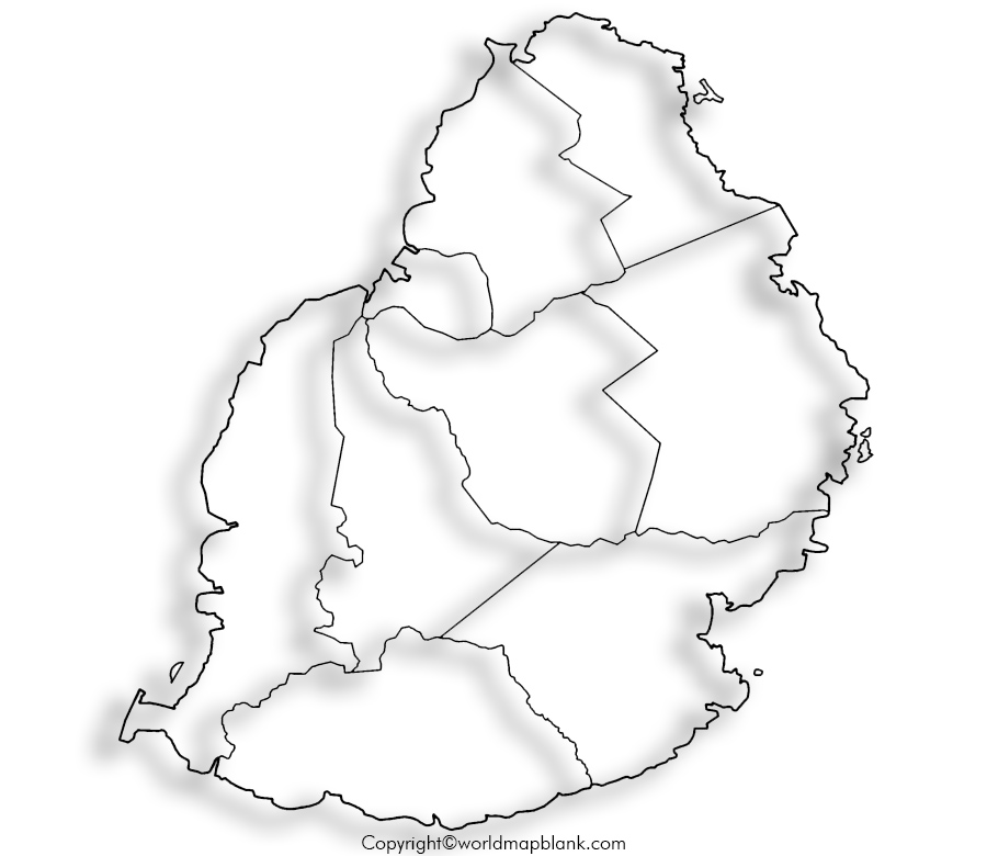 Printable Map of Mauritius