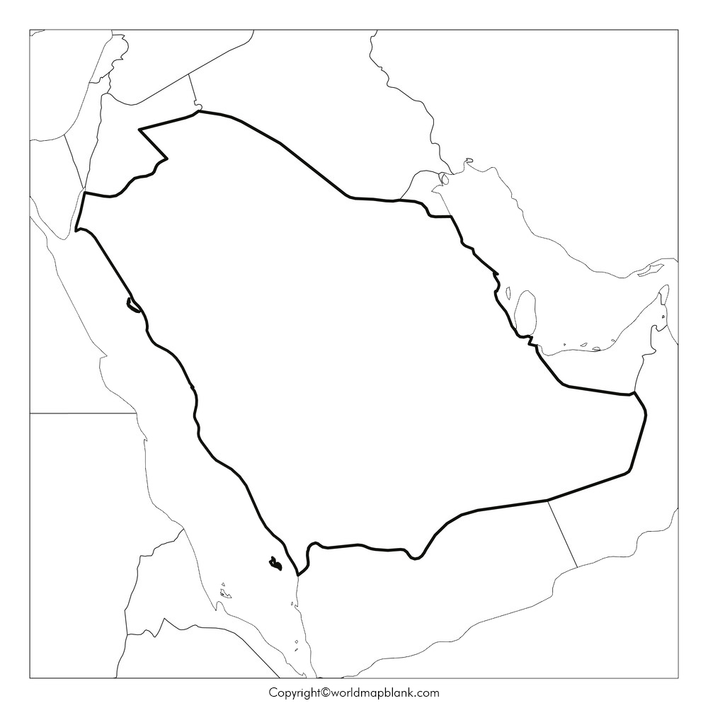 Printable Blank Map Of Saudi Arabia Outline Transparent Map