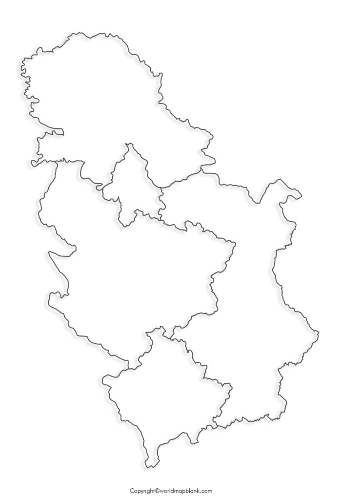 Printable Map of Serbia