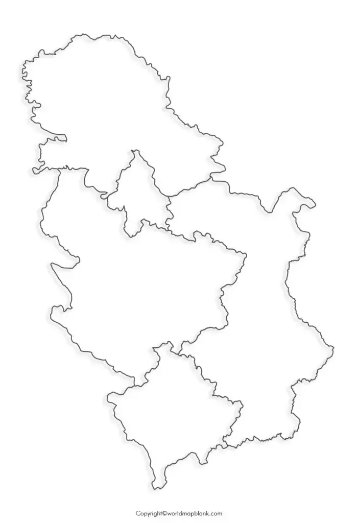 Printable Map of Serbia
