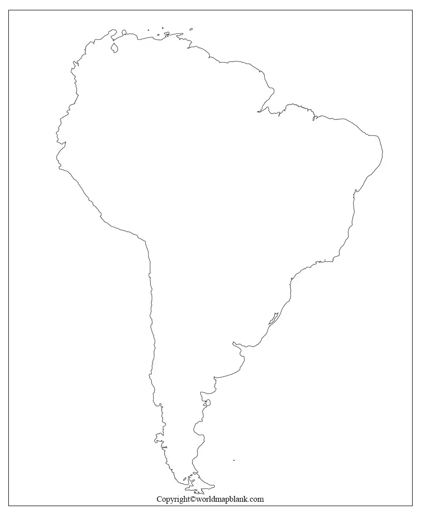​Cartina del contorno del Sud America