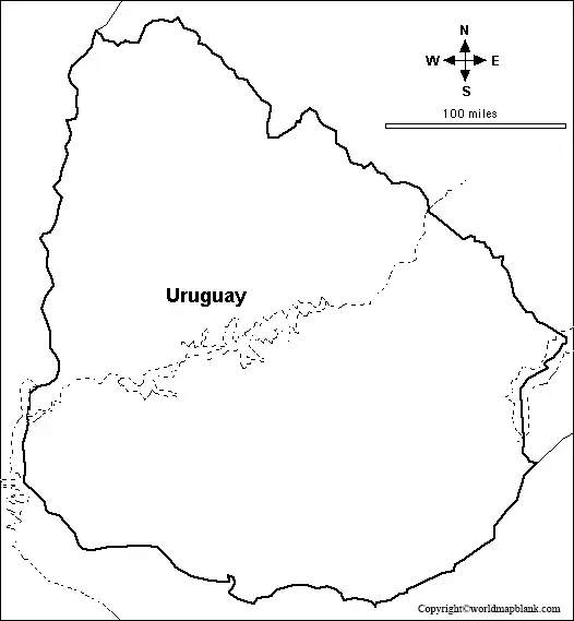Printable Map of Uruguay