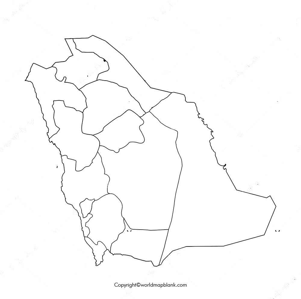 Blank Map of Saudi Arabia - Outline