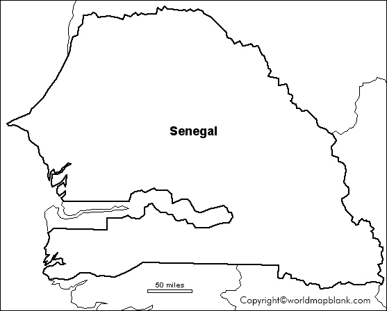 Blank Map of Senegal Outline
