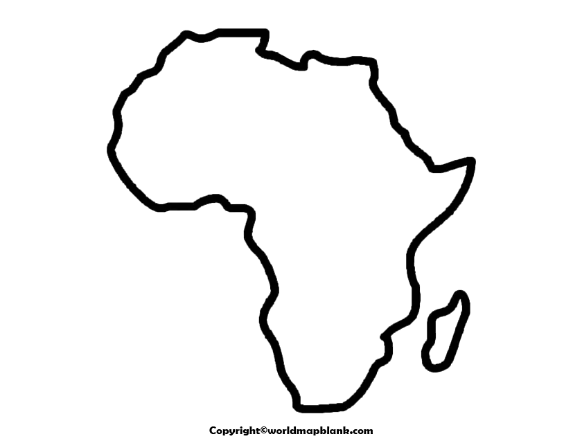Mapa simples da África para colorir