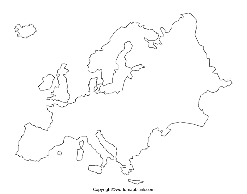 ​Contourkaart van Europa