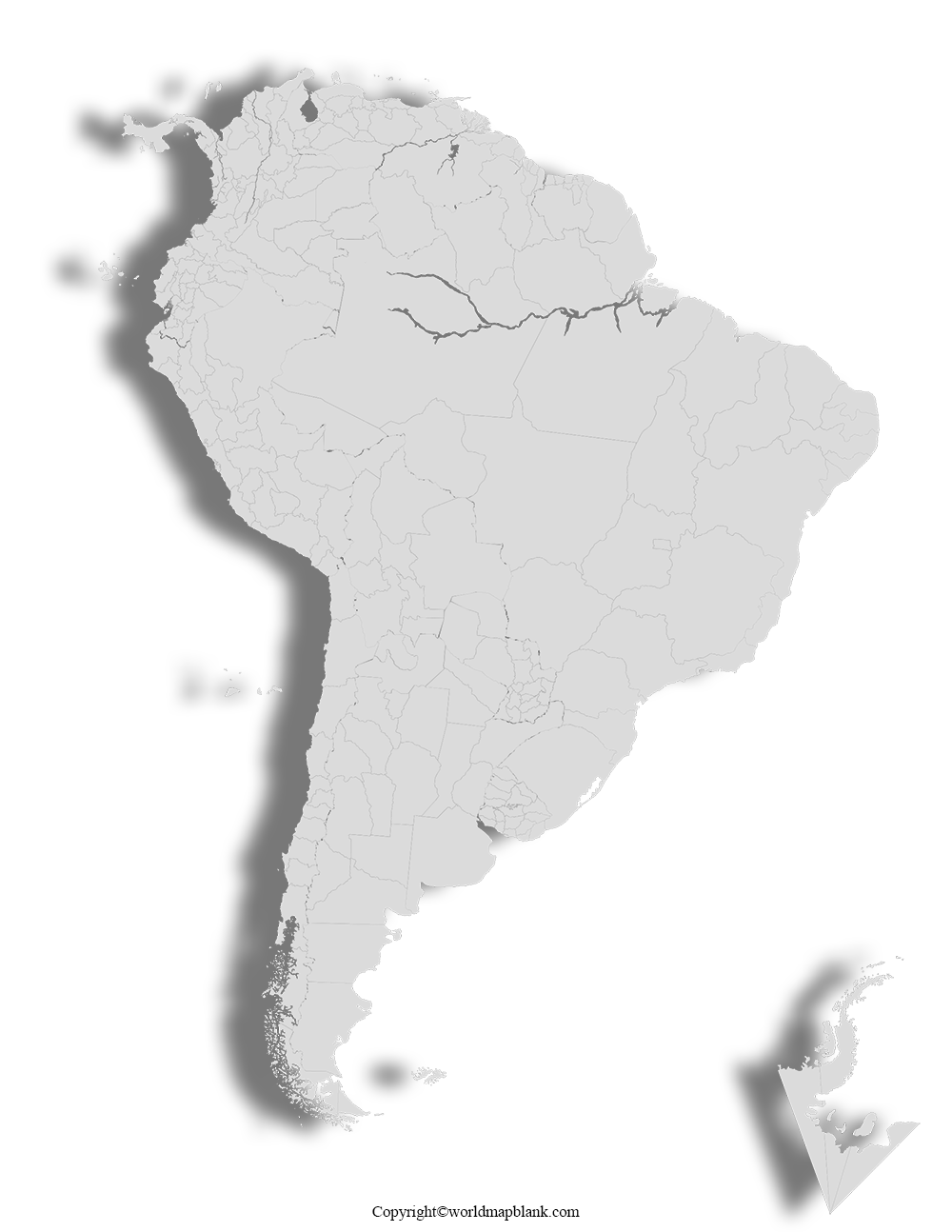 ​Mappa muta del Sud America – PNG trasparente