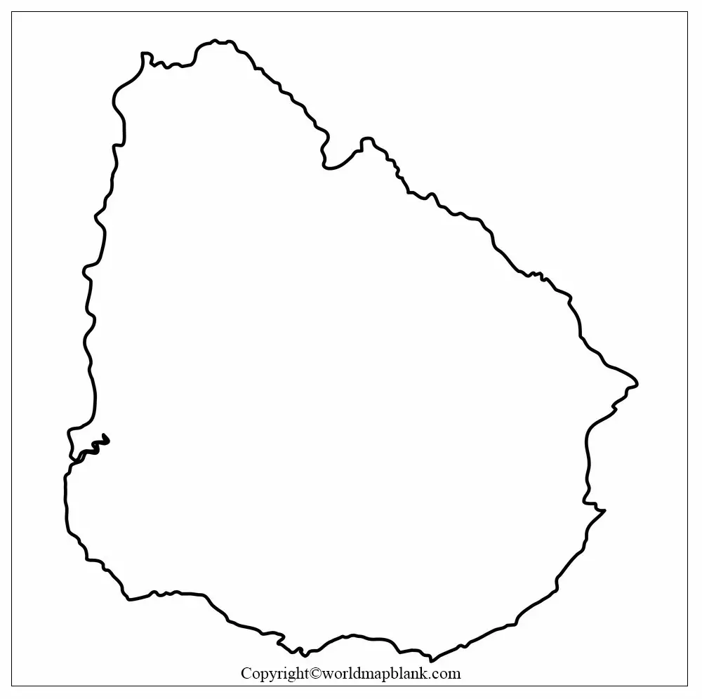 Blank Map of Uruguay