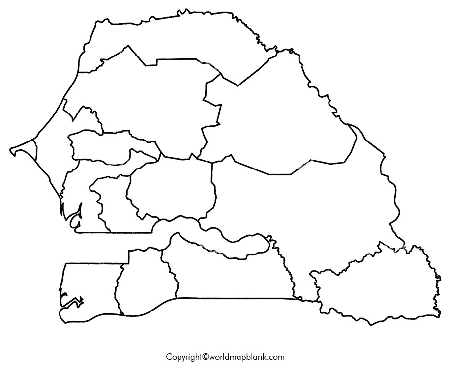Blank Map of Senegal