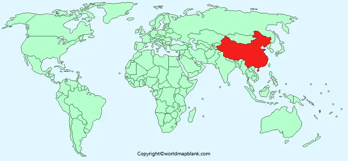 China Location on World Map