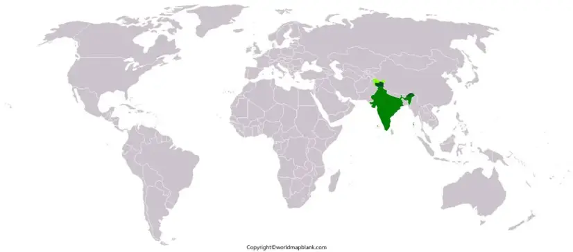 India Location on World Map
