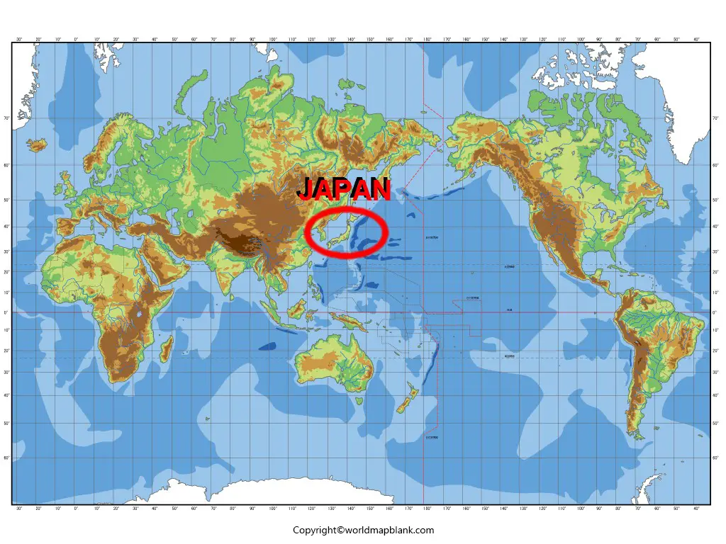 Printable Japan World Map Templates