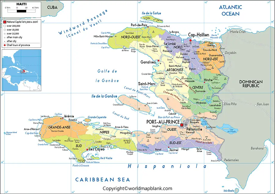 Labeled Map of Haiti