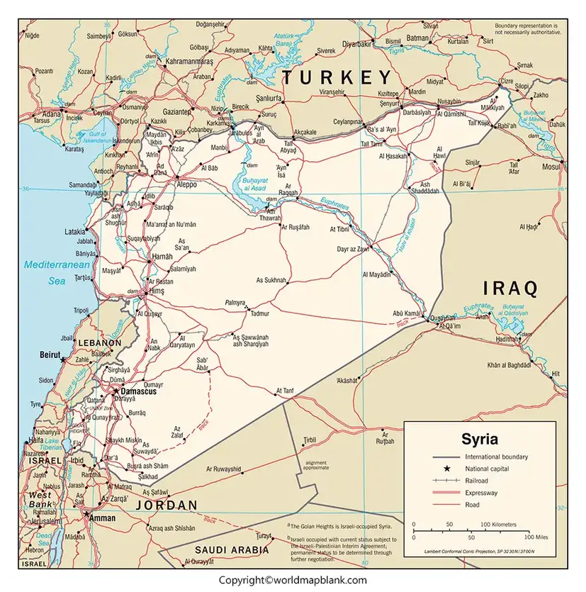 Labeled Map of Syria