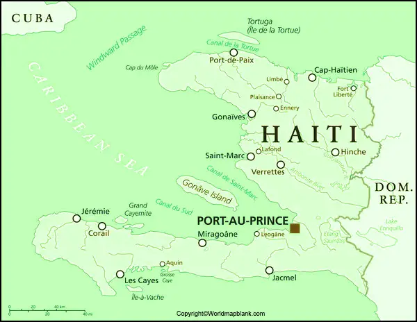 Map of Haiti Labeled
