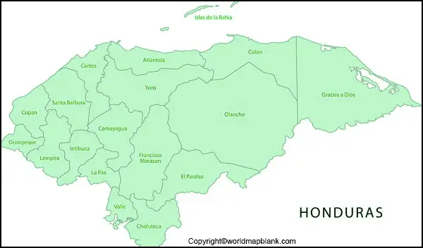 Map of Honduras Labeled
