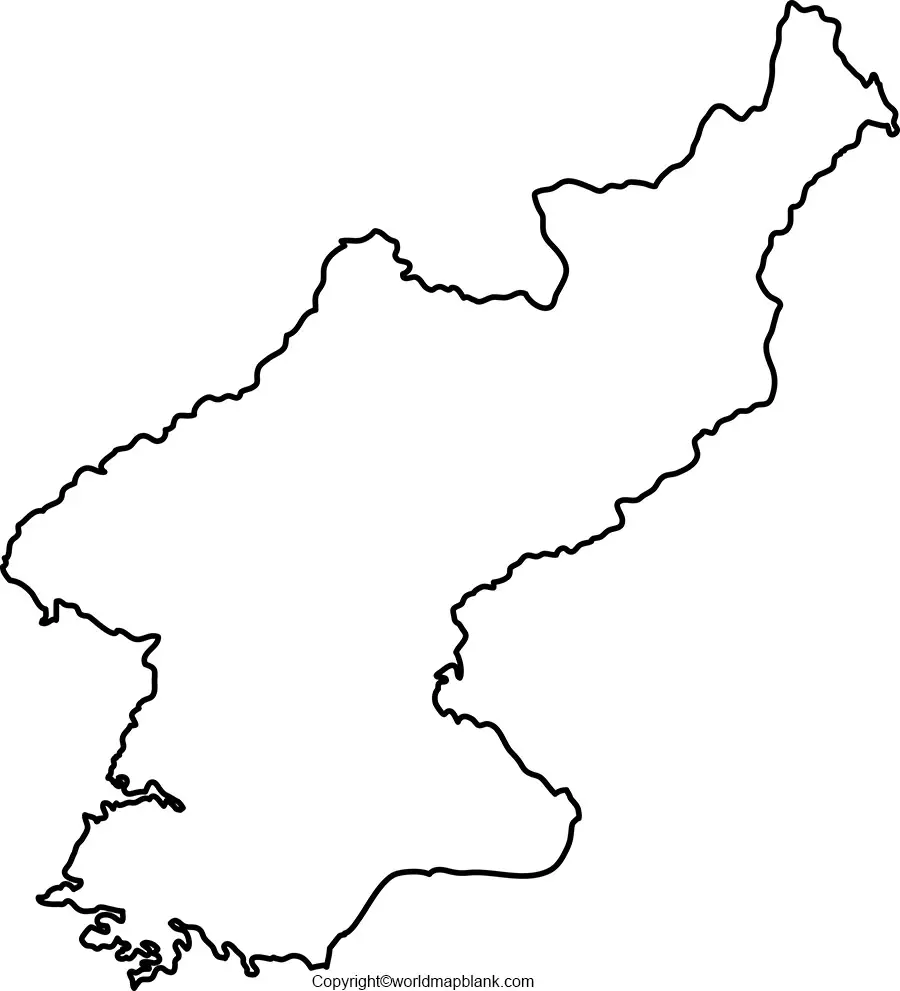Blank Map of North Korea for Practice Worksheet