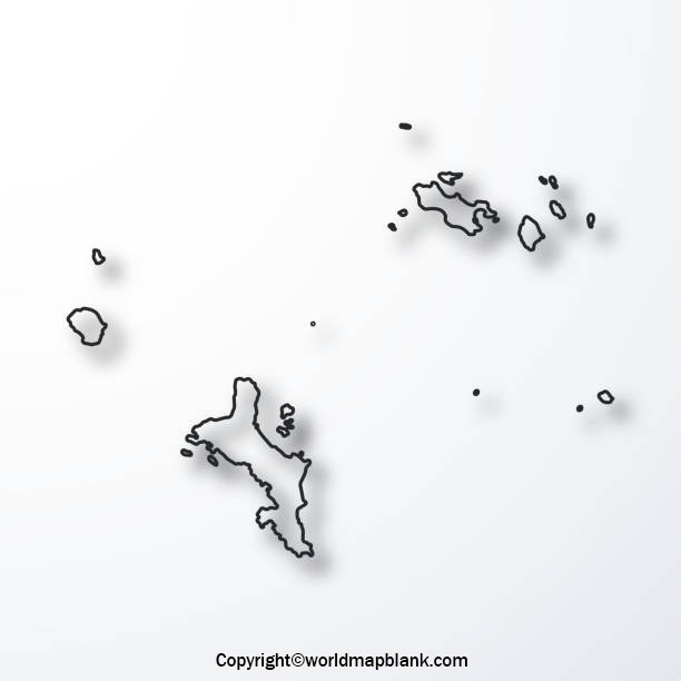 Blank Map of Seychelles for Practice Worksheet
