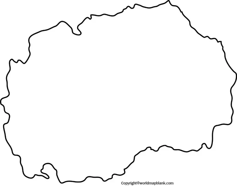 Blank Map of North Macedonia