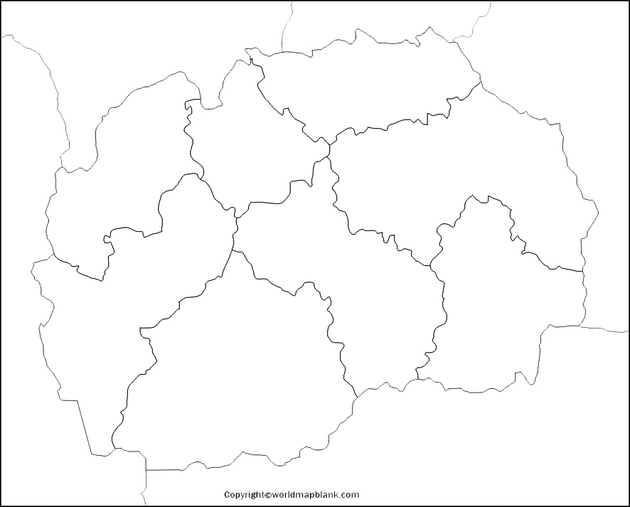 Printable Map of North Macedonia