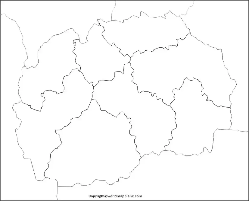 Printable Map of North Macedonia