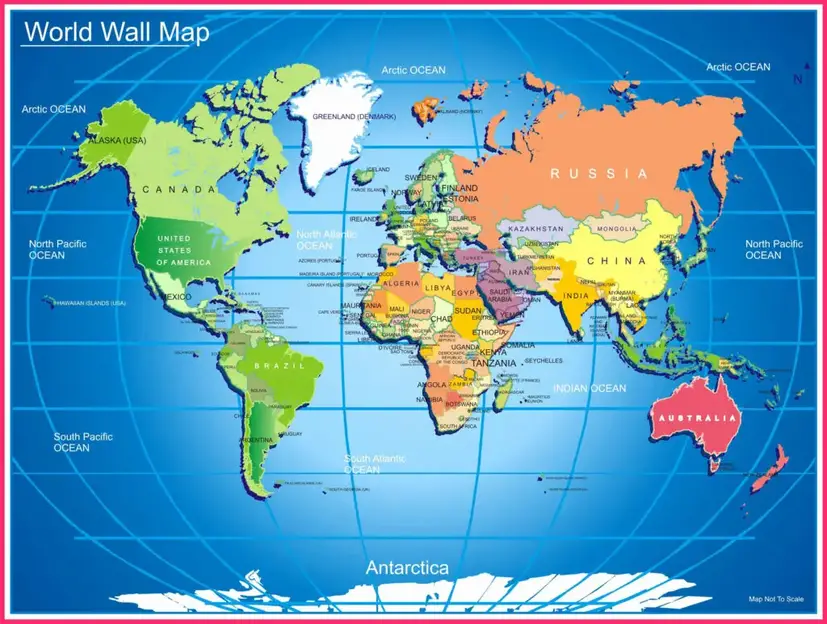 World Map Wallpaper with Border