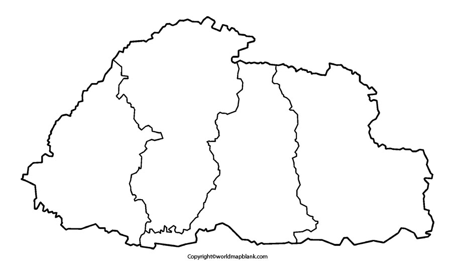 Blank Map of Bhutan Outline