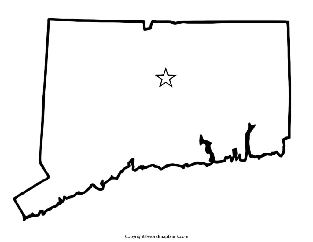 Printable Blank Map Of Connecticut Outline Transparent Map   Blank Map Of Connecticut For Practice Worksheet 1024x791 