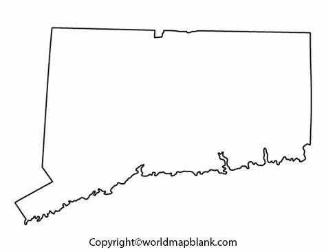 Blank Map of Connecticut Outline