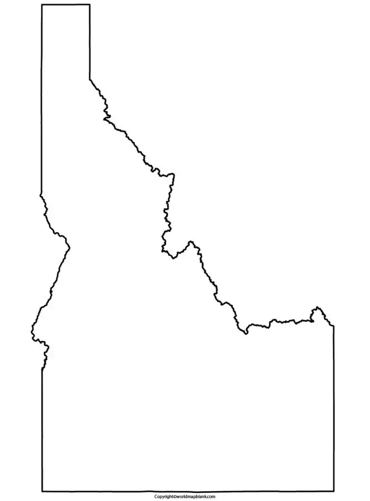 Blank Map of Idaho Worksheet