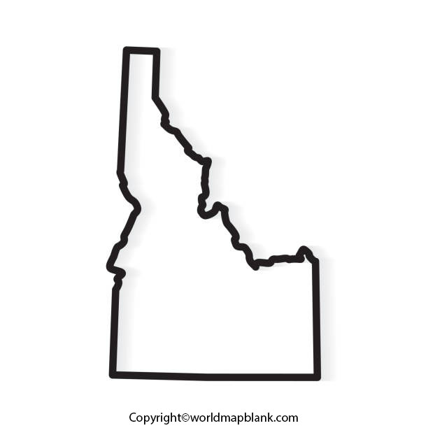 Blank Map of Idaho Outline