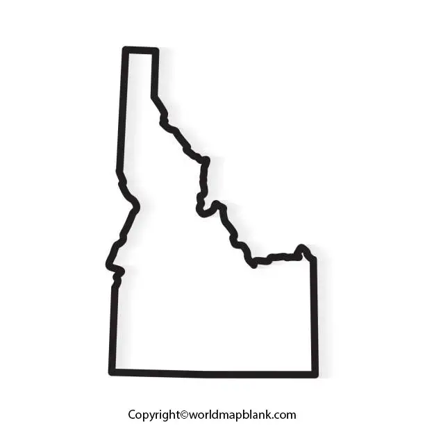 Blank Map of Idaho - Outline