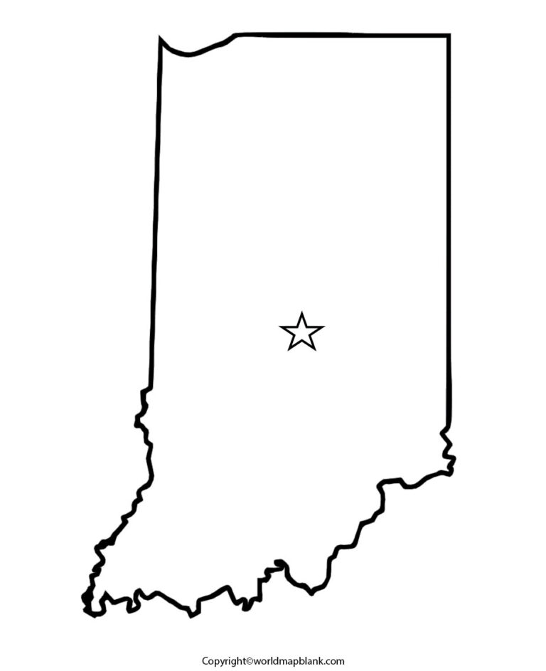 Printable Large Indiana Map Outline