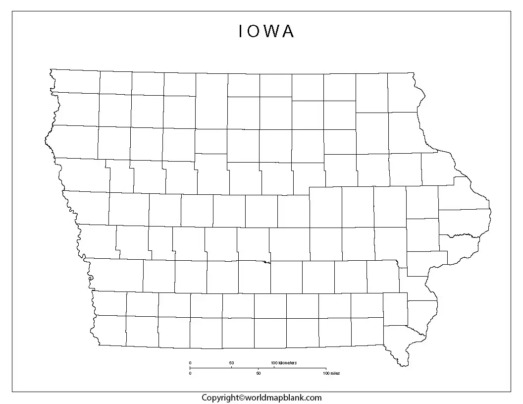 Blank Map of Iowa Map Worksheet