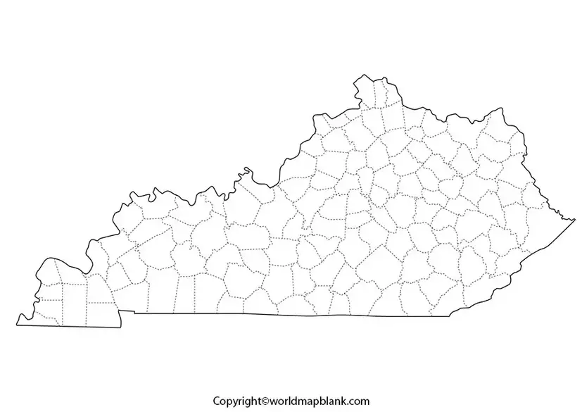 Blank Map of Kentucky - Outline