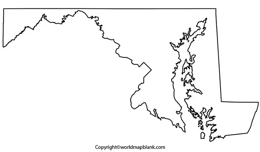 Blank Map of Maryland - Outline