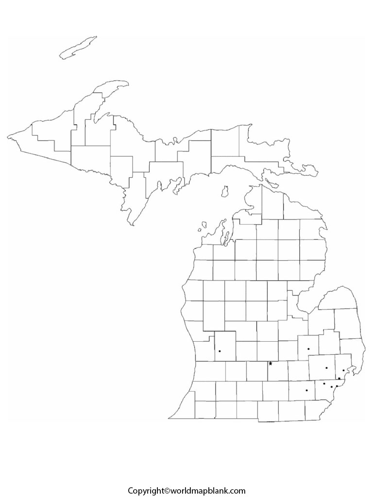 Blank Map of Michigan Outline