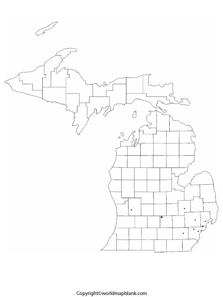 Blank Map of Michigan - Outline