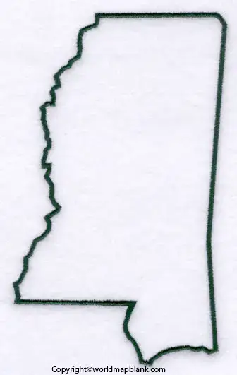 Blank Map of Mississippi - Outline