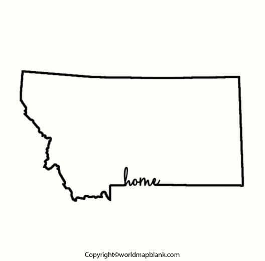 Blank Map of Montana - Outline