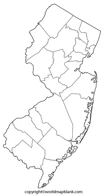 Blank New Jersey Map worksheet